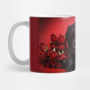 Labrador puppy with red roses Mug